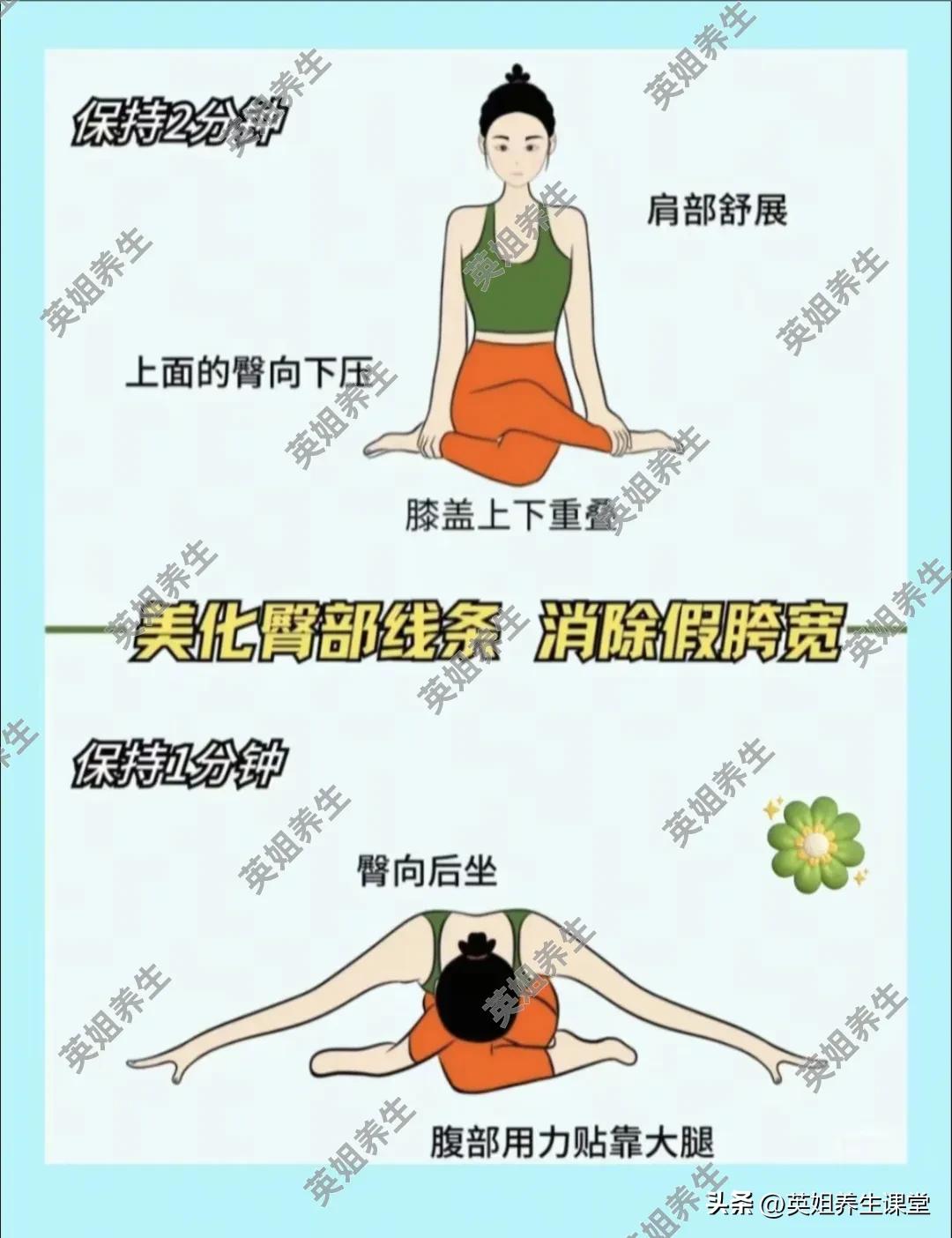 瑜伽矫正腿型_10分钟瑜伽改善假胯宽_瑜伽猫牛单腿伸展变体
