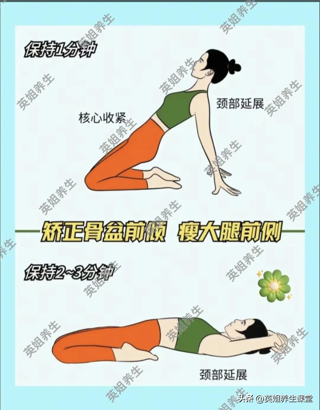 瑜伽猫牛单腿伸展变体_瑜伽矫正腿型_10分钟瑜伽改善假胯宽